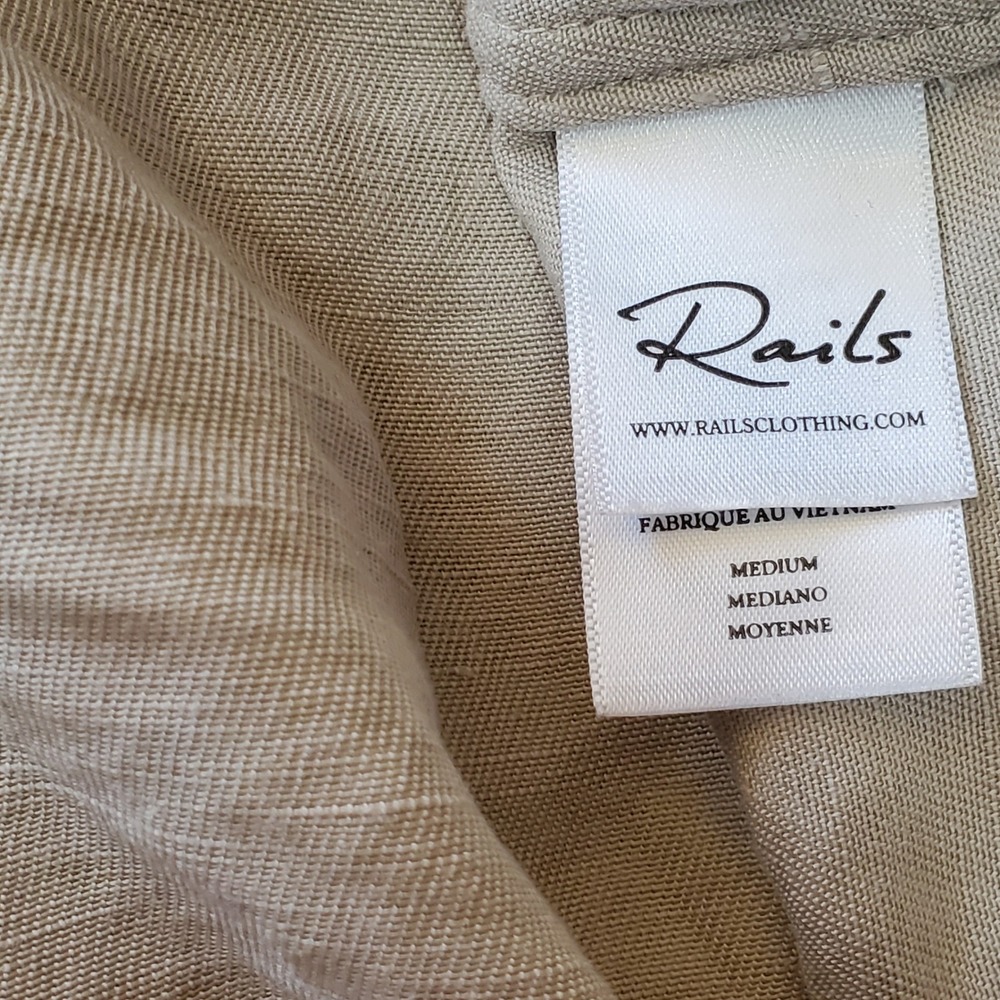Rails Collins Military Utility Jacket Linen Tencel Mini Cheetah M Safari Field - Picture 5 of 8